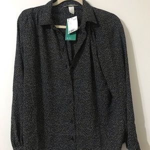 Black and white polka dot blouse